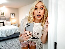 Dad Crush - Beautiful Monstrous Titted Youngster Blondie Enjoys Pranking Her Step Father