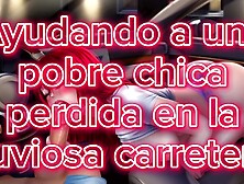 ASMR - Ayudando a una pobre chica en la lluviosa carretera