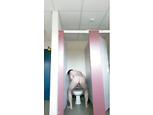 Naked Wank In A Public Restroom