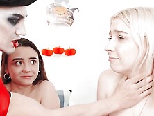 TeenMegaWorld - Creampie-Angels - Halloween threesome sacrifice