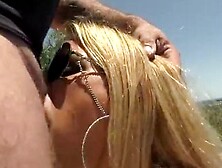 Hot blonde milf leidy de leon gives amazing outdoor blowjob handjob - real amateur sex