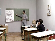 2 German schoolgirls getting nailed by a student and a teacher