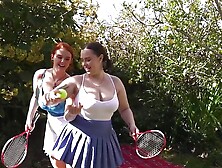 Chubby Lesbian With Huge Boobs Gets Licked Outdoors