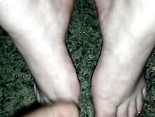 pov Cum on Beauty hispanic toes compilation (Red Feet)