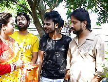 DESI MALLU BHABHI HARDCORE DIFFERENT POSITION OF SEX WITH FOUR LOCAL DESI BOYS WHEN SHE WAS ALONE AT HOME ( gangbang )