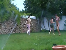 Vatican Chicks Watersports In The Garden