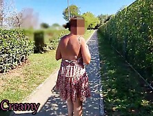 Twat Flash - My exhibitionist wife walks in nature's garb in the streets of Spain where many people pass - Caught!!!