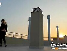 We escaped to the terrace and pulverized outdoors for public fucky-fucky with a