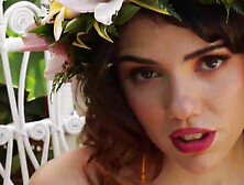 Petite latina has a refreshing afternoon