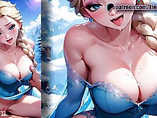 Elsa from Frozen in sweetie shy, her first time!