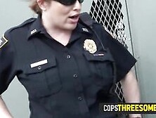 Peeping tom licks milf cops coochies and bangs them hard on rooftop