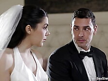 Busty bride Valentina Nappi thought wearing a butt plug during the wedding would make her husband happy but her acts anal about.