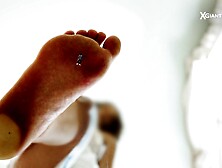 Giantess Wife Squishes you under her barefoot and flats (SFX)