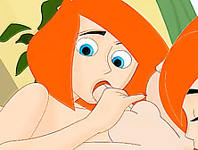 Kim Possible Rims Ass While Her Mum's Sucking Cock