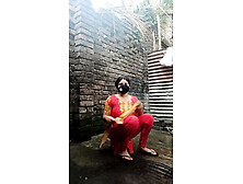 Shower scene of Bangladeshi village girl akhi looking beautiful with sexy dress.  Teen hot girl is bathing in the bathroo