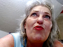 Silver-haired giantess Dawnskye55 brings your shrink fantasy to life with some wild roleplay