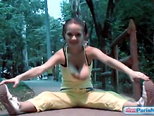 Teen with giant titties gets them out (18+)