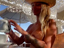 Barefaced Monika Fox Came Stripped To A Restaurant And Dined There In Public