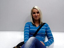 Naked And Oiled-Up Blonde Is Fucked At The Casting Couch