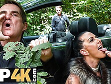 VIP4K.  Attractive cougar brunette Texas Patti knows how to turn on studs in public