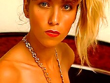 Vintage blonde enchants with sweet, irresistible nice allure