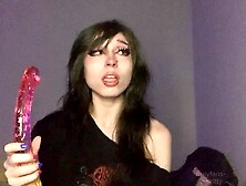 dumb emo spits n explores new gummy worm double dildo