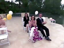 Sexually Excited bridesmaids are sharing a gracious stud with the bride right after the wedding ceremony