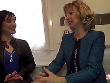 Older golden-haired woman,  Emma had a male+male+female three-some the other day and liked how it felt