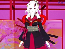 Nakiri Ayame and I have intense sex in the Asian-style room.  - Hololive VTuber Cartoon