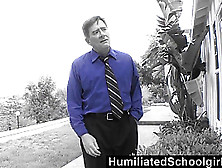 Humiliatedschoolgirls Ebony Bella Moretti Takes On Old White Cock