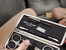 Pedicure slave of two young blond brat girls!