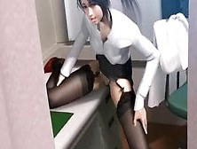 Uma Secretária Hentai Com Collants Em Ação!