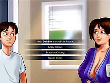 Busty brunette MILF in animated adventures