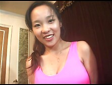 Cute busty Asian milking tits on her lover - lactation fetish with Kaori