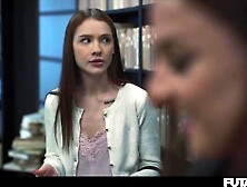 Library Futanari Team fuck - Veronica Leal Gets Trapped By Sex Hungry T-girls In double penetration And Bukkake Session