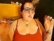 Chubby Hippie Sugar Dandy Smokes Two Cigarettes At Once