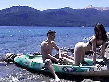 Horny teen couple gets caught having sex on public beach - HUGE cumshot amateur