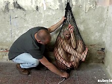 Kidnapped and tied up in a net submissive slave Katy Sky