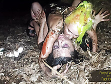 Lesbo Nasty Walk and Eating Alluring-Dogs Out of Trash