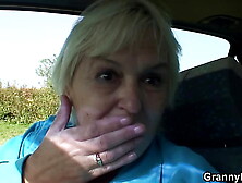 He banging very mature blonde old lady roadside