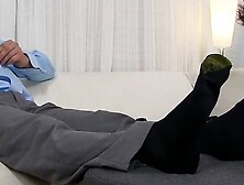 Office Slut's Feet Worship - Footjob with cumshot on toes