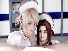 Nurse Luna And Aerith Sucking Big Dick