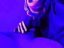 Milf Swallowing Wang Under Blacklight