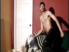 Young Guy Gets His Big Cock Sucked By A Dude On The Sofa And Drills Him