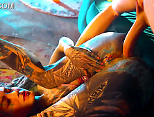 Tattooed Girl Caught by Guard and Faces Off Against BWC