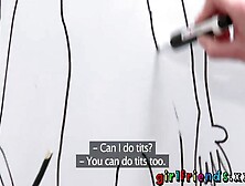 Girlfriends Wicked schoolgirl twat licking fingering and thong on lesson (Kira Zen,  Naomi Bennet)