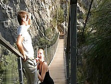 Russian Teen Swallowing In The Mountains