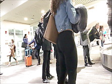 Perfect Candid Athletic Ass In Leggings (Airport Slut #1)