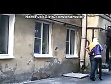 Sexy blonde caught and fucked in an abandoned house