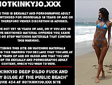 Hotkinkyjo deep dildo fuck and belly bulge at the public beach
